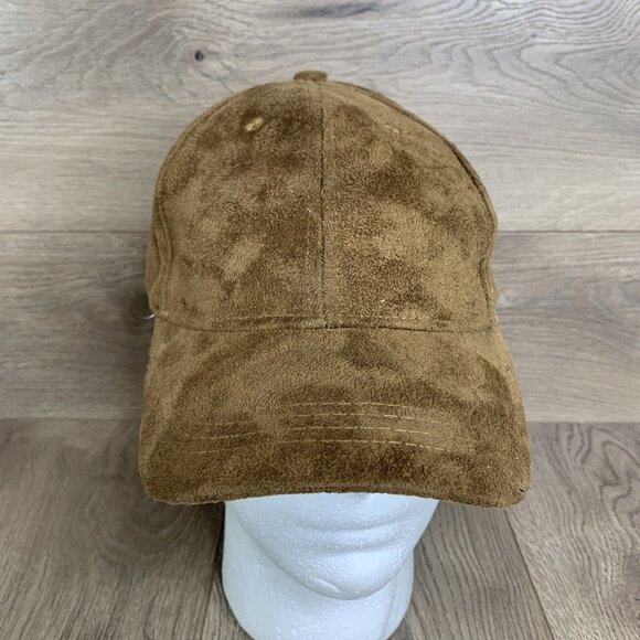 Unbranded Other - Faux Suede Brown Ball Cap Adj Hook & Loop Closure 100% Polyester Lightweight